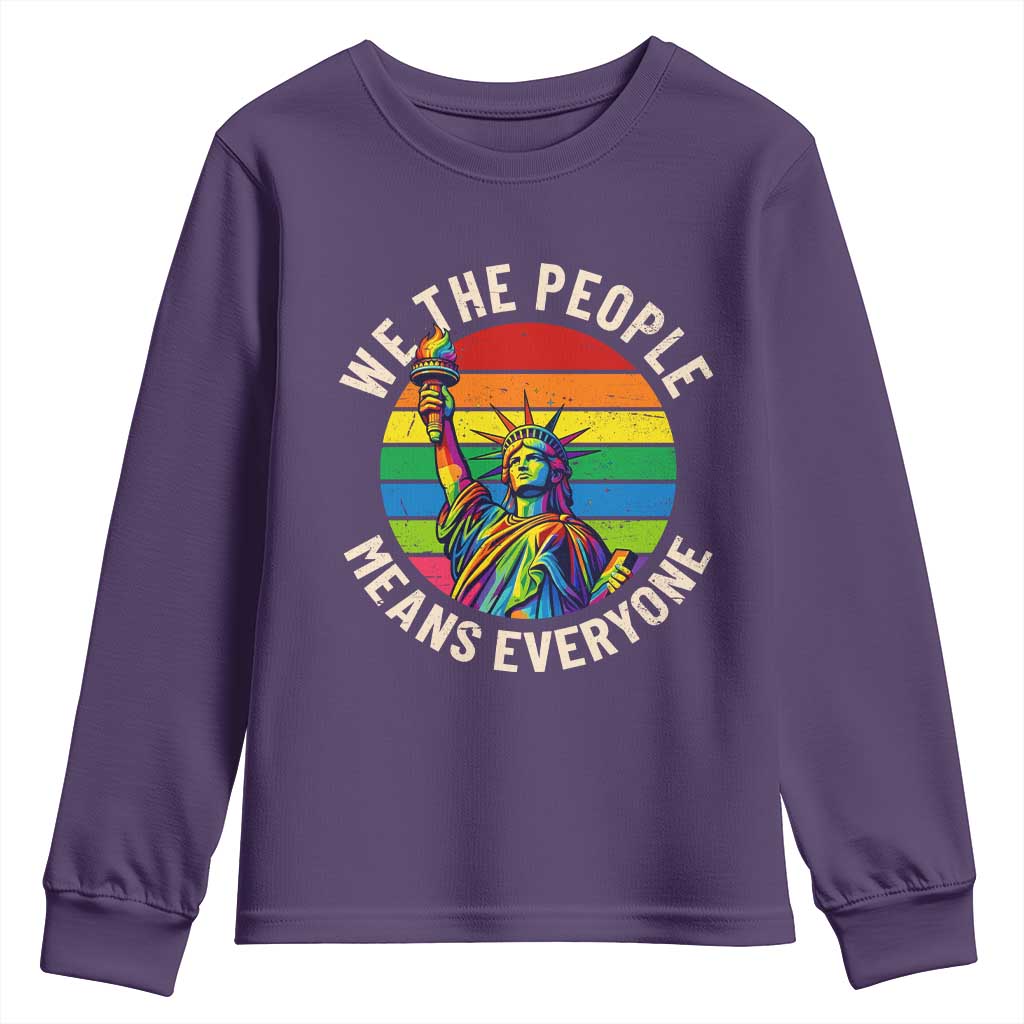 Rainbow Statue Of Liberty LGBTQ Pride Youth Sweatshirt We The People Means Everyone TS12 Purple Print Your Wear