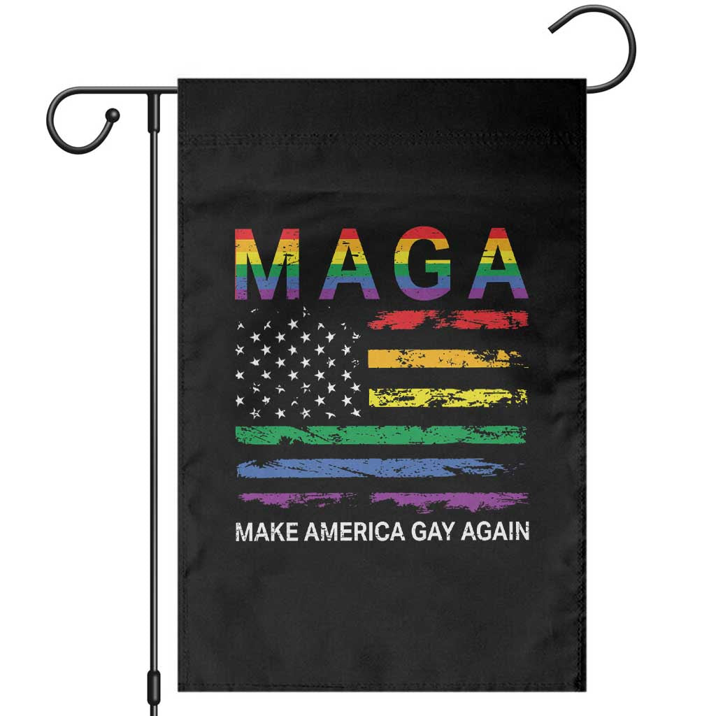 Make America Gay Again LGBTQ Pride Garden Flag Funny Political Pride Graphic TS12 Black Print Your Wear