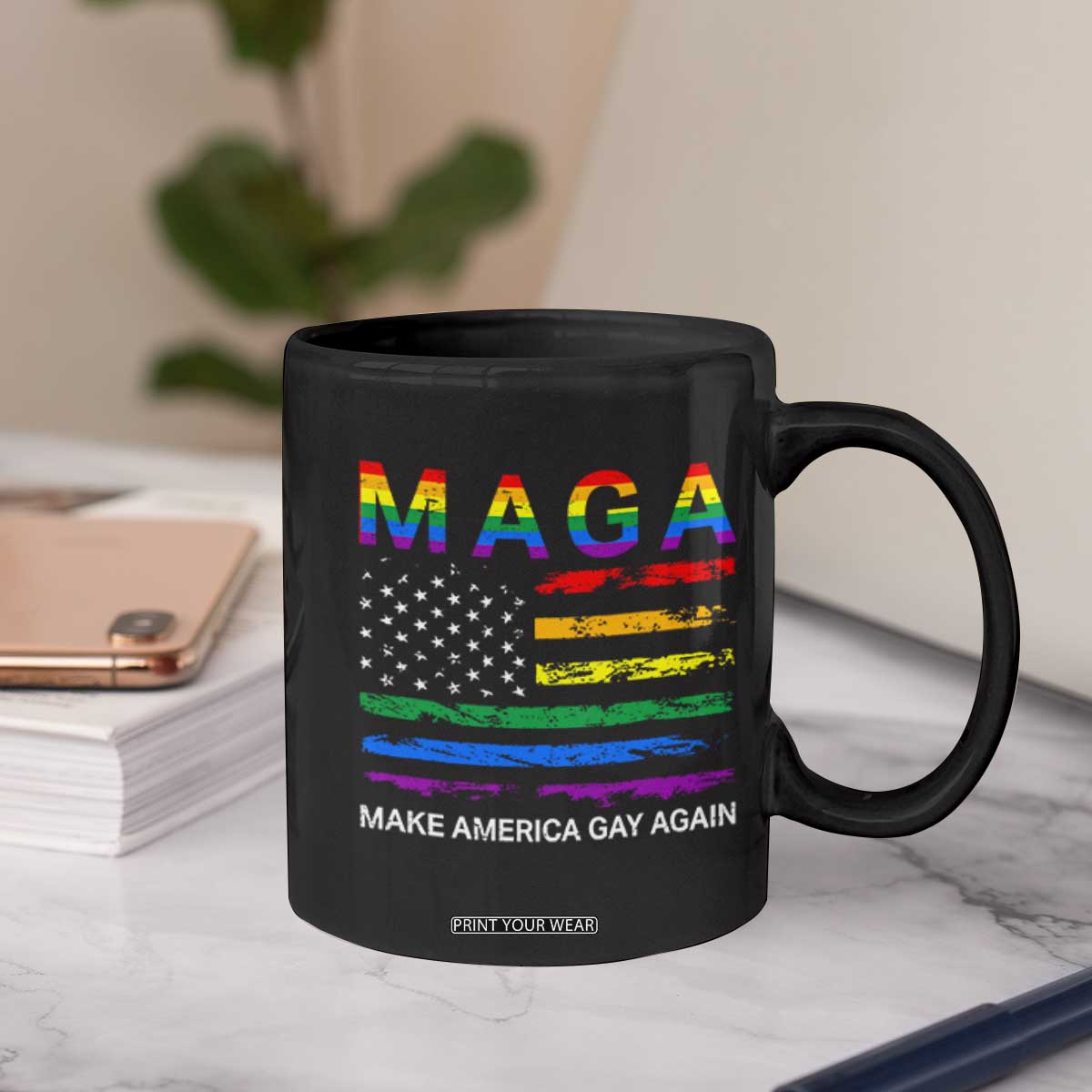 Make America Gay Again LGBTQ Pride Coffee Mug Funny Political Pride Graphic TS12 Print Your Wear