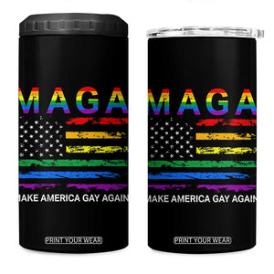Make America Gay Again LGBTQ Pride 4 in 1 Can Cooler Tumbler Funny Political Pride Graphic TS12 One Size: 16 oz Black Print Your Wear