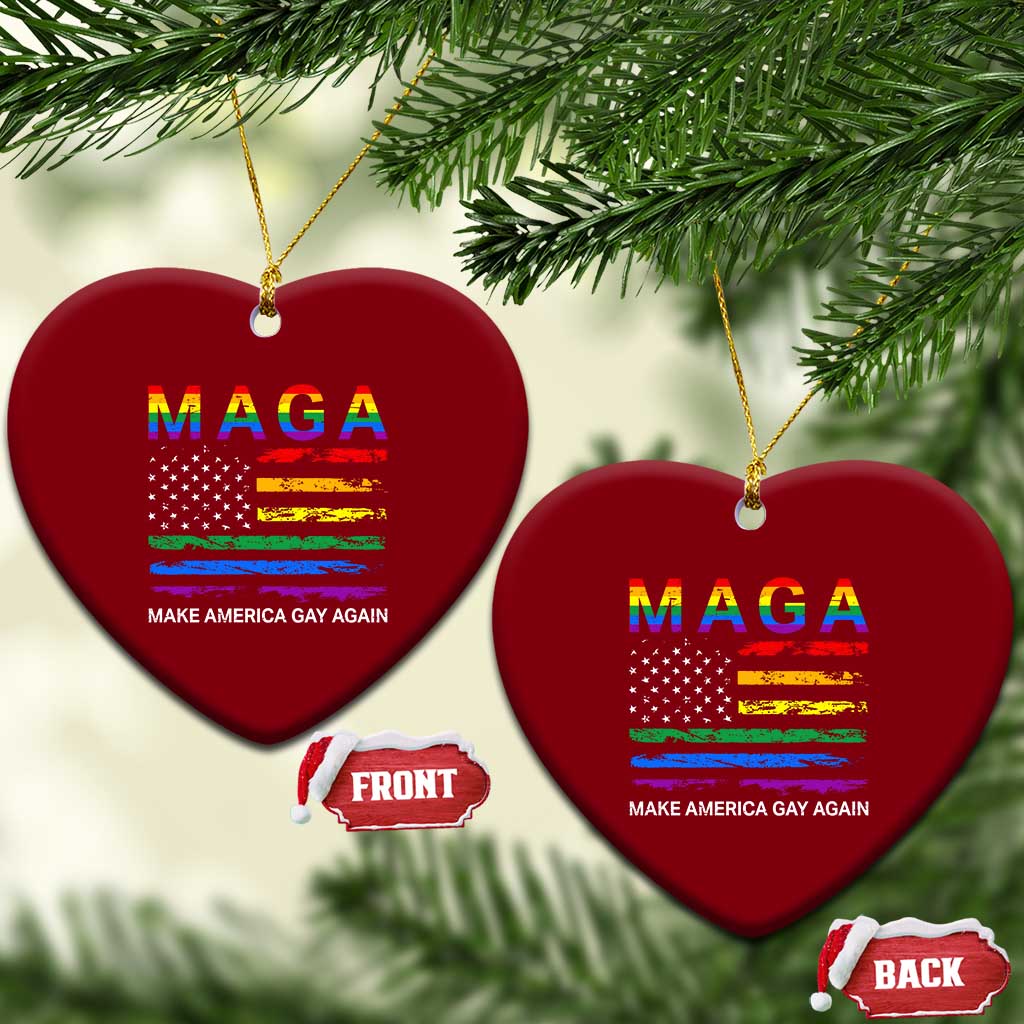 Make America Gay Again LGBTQ Pride Ceramic Ornament Funny Political Pride Graphic