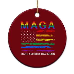 Make America Gay Again LGBTQ Pride Ceramic Ornament Funny Political Pride Graphic