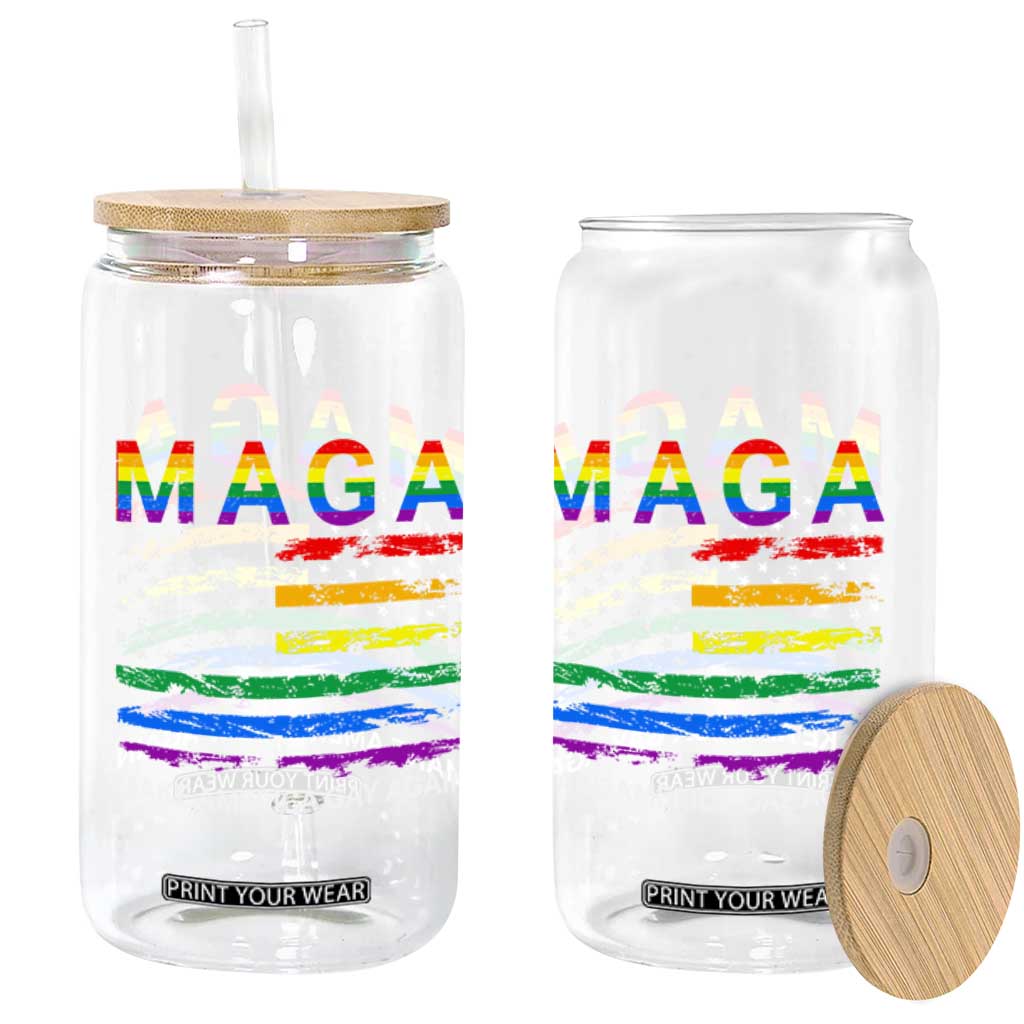 Make America Gay Again LGBTQ Pride Glass Can Funny Political Pride Graphic TS12 Print Your Wear