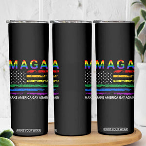Make America Gay Again LGBTQ Pride Skinny Tumbler Funny Political Pride Graphic TS12 Print Your Wear