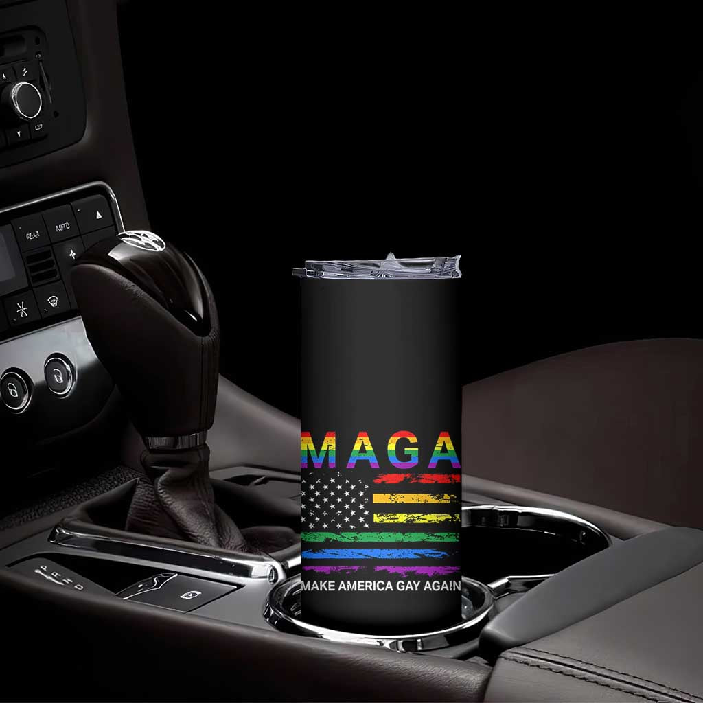 Make America Gay Again LGBTQ Pride Skinny Tumbler Funny Political Pride Graphic TS12 Print Your Wear