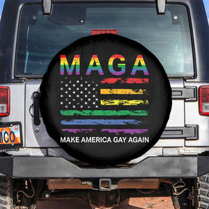 Make America Gay Again LGBTQ Pride Spare Tire Cover Funny Political Pride Graphic TS12 No hole Black Print Your Wear