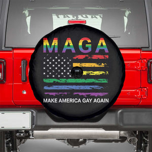 Make America Gay Again LGBTQ Pride Spare Tire Cover Funny Political Pride Graphic TS12 Black Print Your Wear