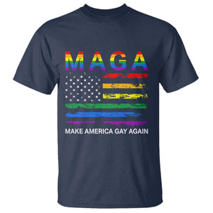Make America Gay Again LGBTQ Pride T Shirt Funny Political Pride Graphic TS12 Navy Print Your Wear