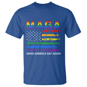 Make America Gay Again LGBTQ Pride T Shirt Funny Political Pride Graphic TS12 Royal Blue Print Your Wear