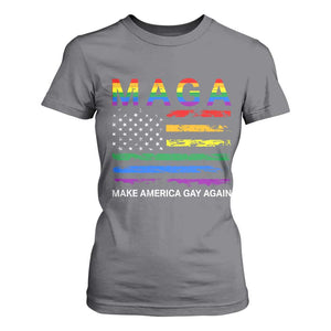 Make America Gay Again LGBTQ Pride T Shirt For Women Funny Political Pride Graphic