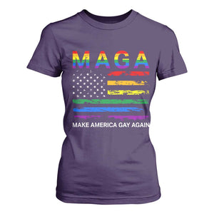 Make America Gay Again LGBTQ Pride T Shirt For Women Funny Political Pride Graphic