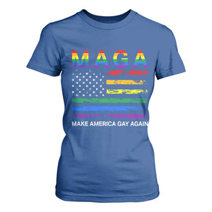Make America Gay Again LGBTQ Pride T Shirt For Women Funny Political Pride Graphic
