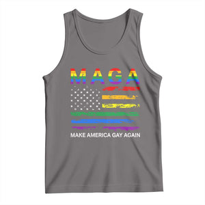 Make America Gay Again LGBTQ Pride Tank Top Funny Political Pride Graphic TS12 Deep Heather Print Your Wear