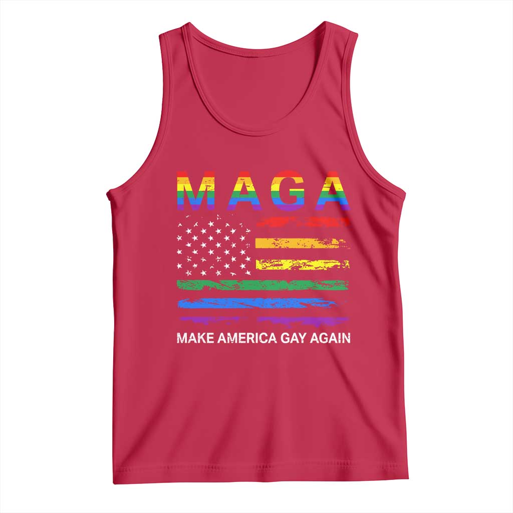 Make America Gay Again LGBTQ Pride Tank Top Funny Political Pride Graphic TS12 Red Print Your Wear