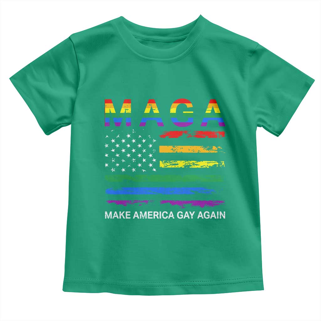 Make America Gay Again LGBTQ Pride Toddler T Shirt Funny Political Pride Graphic TS12 Irish Green Print Your Wear
