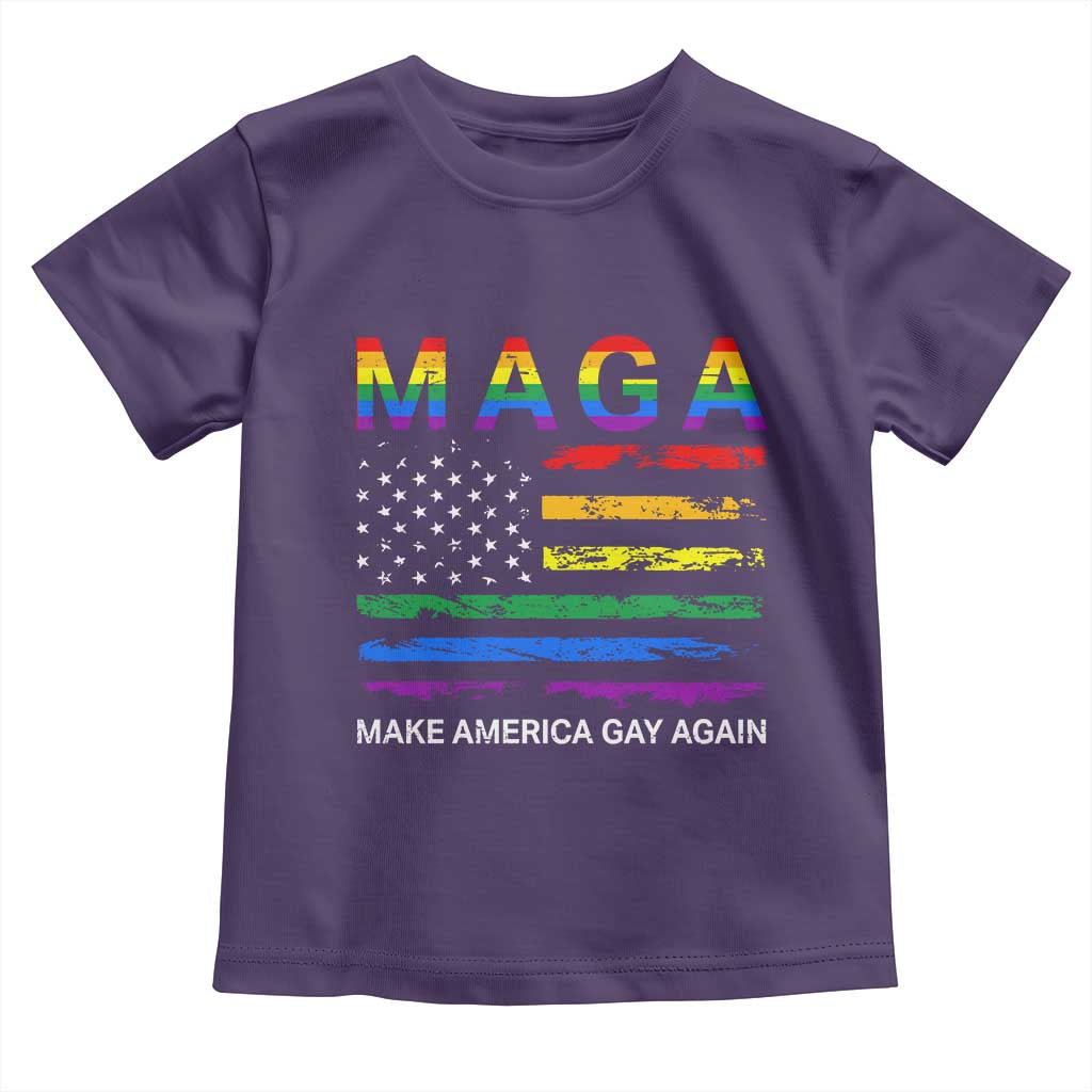 Make America Gay Again LGBTQ Pride Toddler T Shirt Funny Political Pride Graphic TS12 Purple Print Your Wear