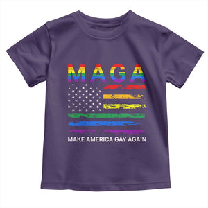 Make America Gay Again LGBTQ Pride Toddler T Shirt Funny Political Pride Graphic TS12 Purple Print Your Wear