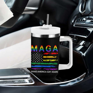 Make America Gay Again LGBTQ Pride Tumbler With Handle Funny Political Pride Graphic TS12 Print Your Wear