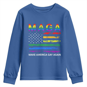 Make America Gay Again LGBTQ Pride Youth Sweatshirt Funny Political Pride Graphic