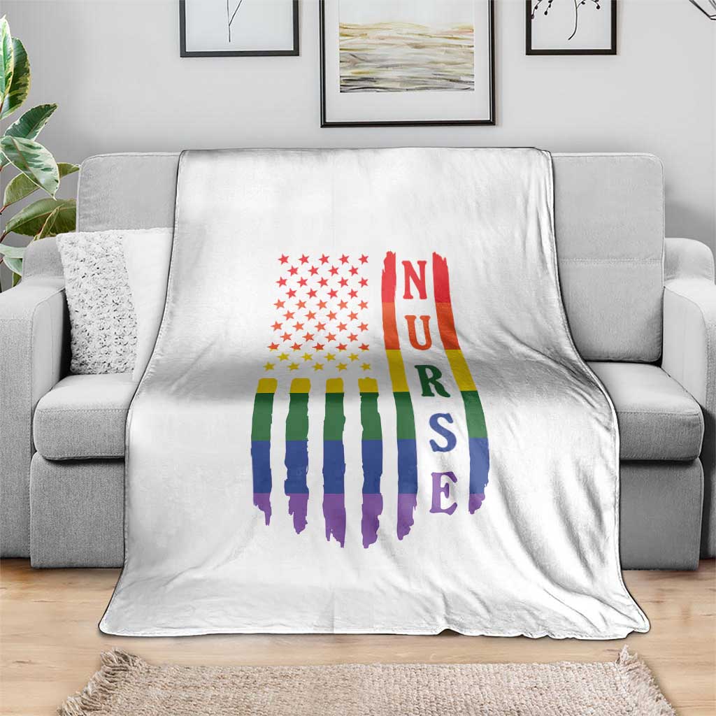 Rainbow RN Ally Pride Month Throw Blanket LGBTQ Healthcare Worker TS12 Print Your Wear