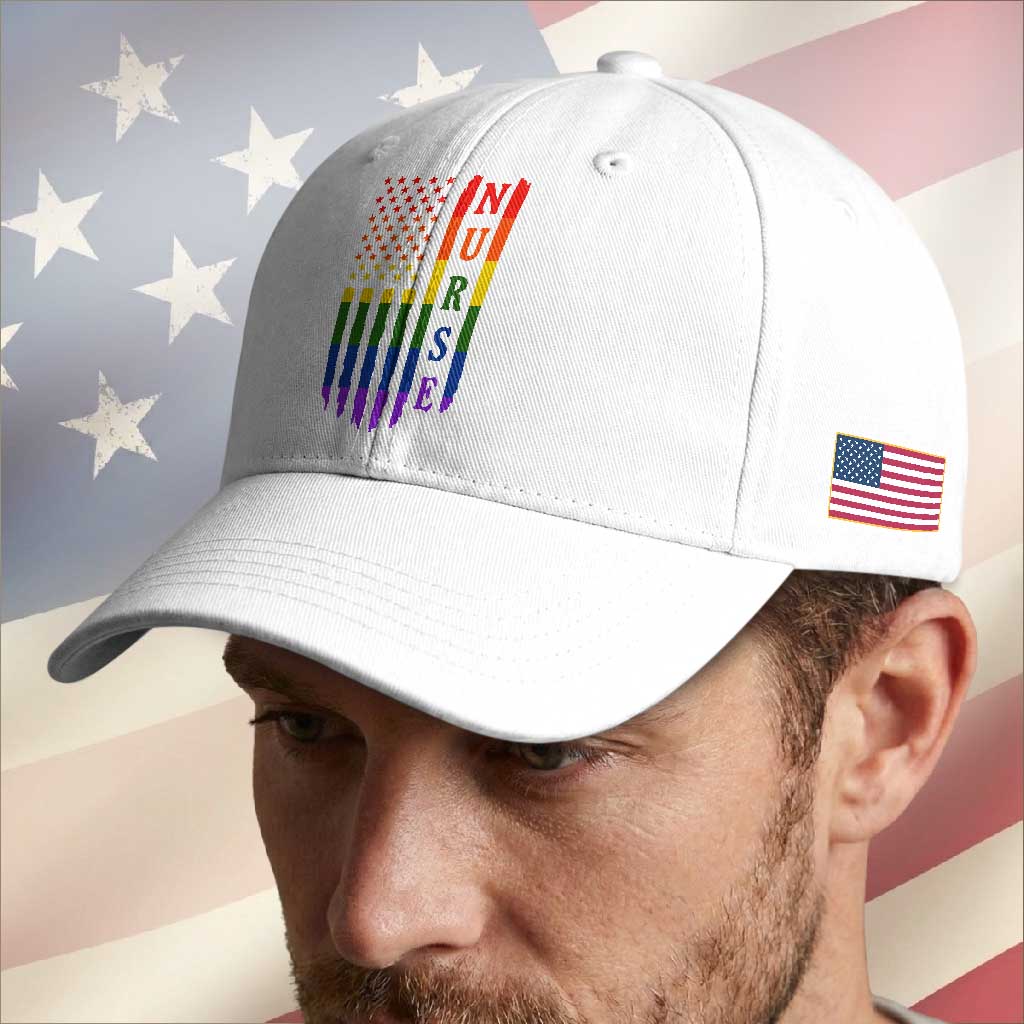 Rainbow RN Ally Pride Month Baseball Cap LGBTQ Healthcare Worker TS12 Print Your Wear