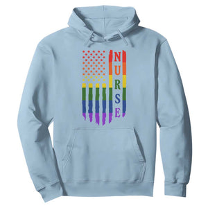Rainbow RN Ally Pride Month Hoodie LGBTQ Healthcare Worker TS12 Light Blue Print Your Wear