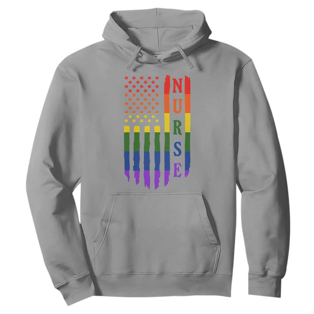 Rainbow RN Ally Pride Month Hoodie LGBTQ Healthcare Worker TS12 Sport Gray Print Your Wear