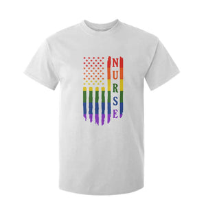 Rainbow RN Ally Pride Month T Shirt For Kid LGBTQ Healthcare Worker TS12 White Print Your Wear
