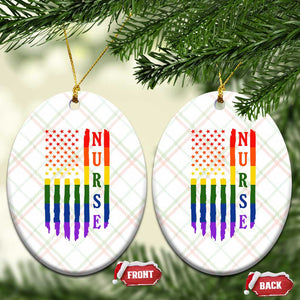 Rainbow RN Ally Pride Month Ceramic Ornament LGBTQ Healthcare Worker TS12 Print Your Wear