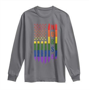 Rainbow RN Ally Pride Month Long Sleeve Shirt LGBTQ Healthcare Worker TS12 Charcoal Print Your Wear