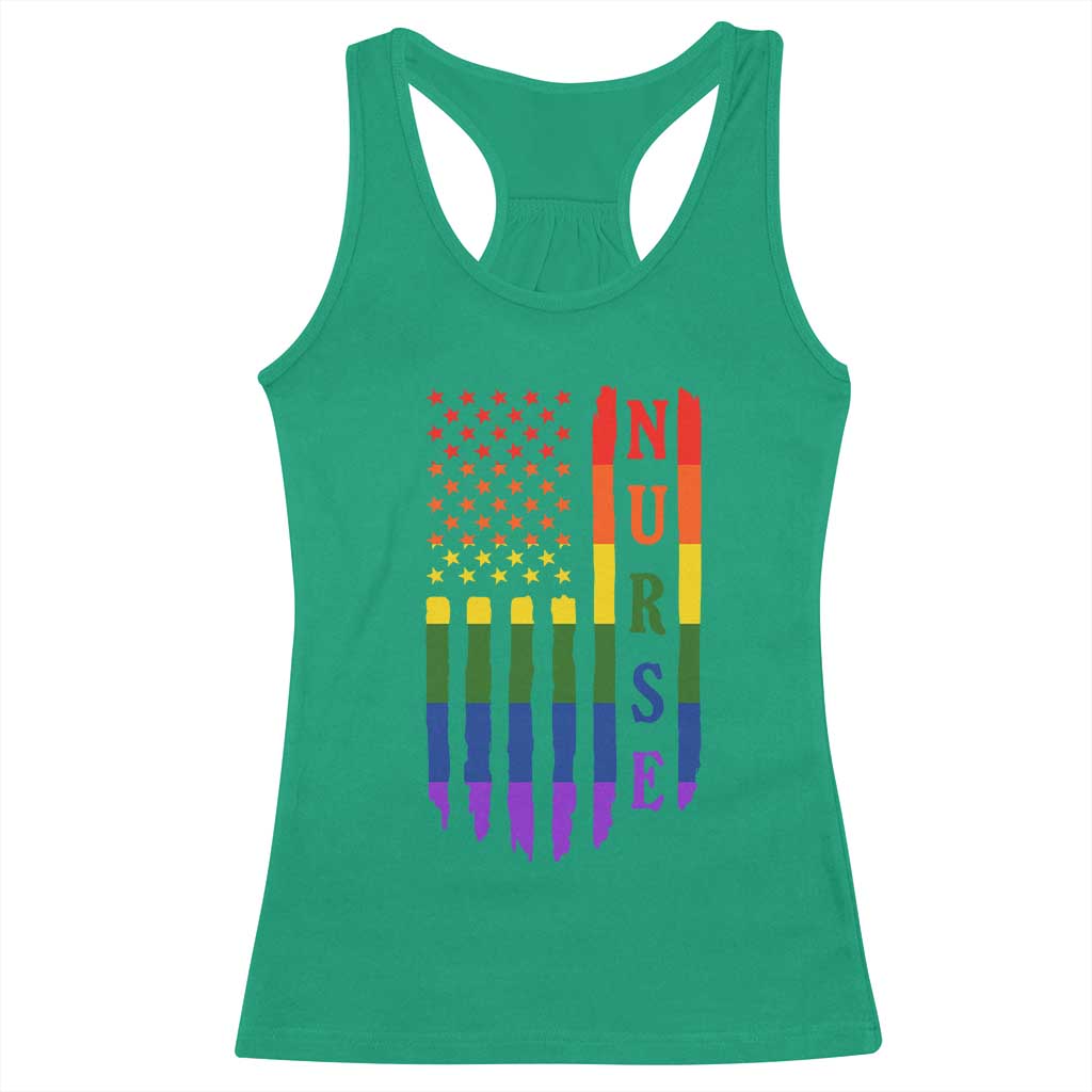 Rainbow RN Ally Pride Month Racerback Tank Top LGBTQ Healthcare Worker TS12 Irish Green Print Your Wear