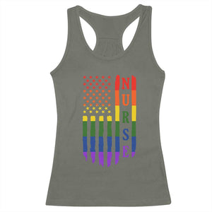 Rainbow RN Ally Pride Month Racerback Tank Top LGBTQ Healthcare Worker TS12 Military Green Print Your Wear