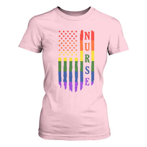Rainbow RN Ally Pride Month T Shirt For Women LGBTQ Healthcare Worker TS12 Light Pink Print Your Wear