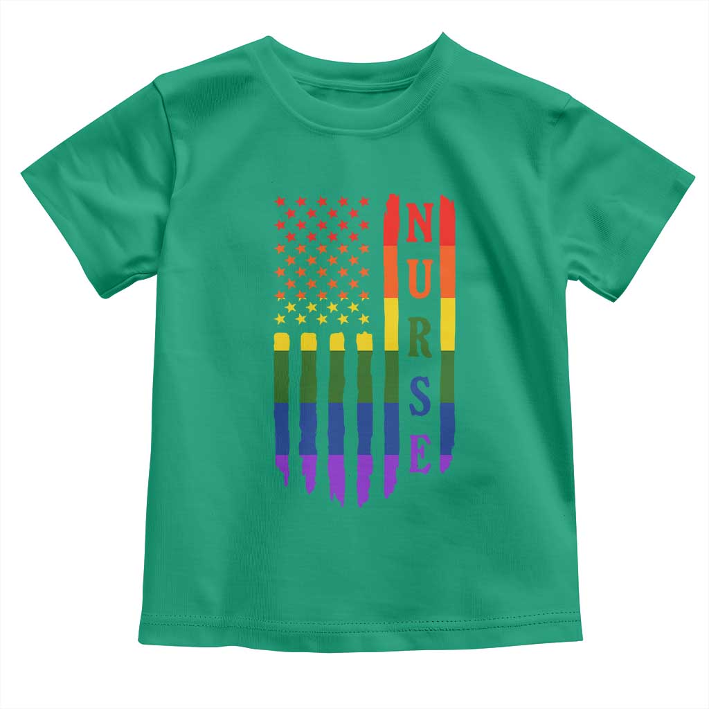 Rainbow RN Ally Pride Month Toddler T Shirt LGBTQ Healthcare Worker TS12 Irish Green Print Your Wear