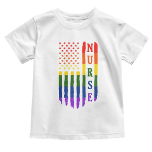 Rainbow RN Ally Pride Month Toddler T Shirt LGBTQ Healthcare Worker TS12 White Print Your Wear