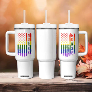 Rainbow RN Ally Pride Month Tumbler With Handle LGBTQ Healthcare Worker TS12 Print Your Wear
