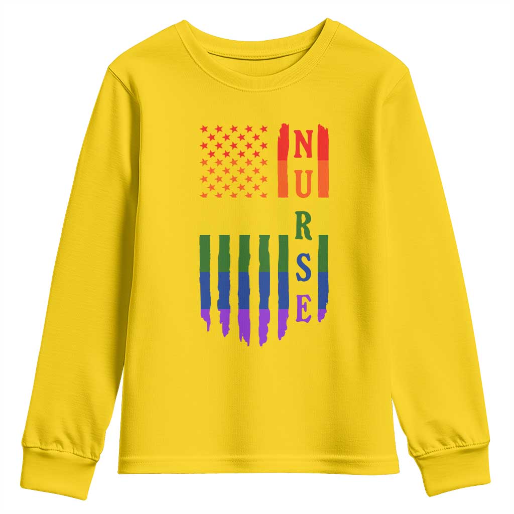 Rainbow RN Ally Pride Month Youth Sweatshirt LGBTQ Healthcare Worker TS12 Daisy Print Your Wear
