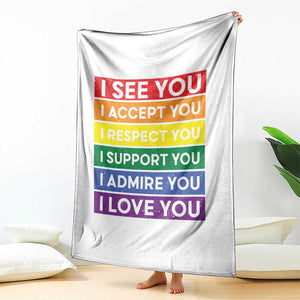 I See Accept Respect Support Admire Love You Throw Blanket LGBT Ally Pride Graphic TS12 Print Your Wear