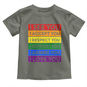 I See Accept Respect Support Admire Love You Toddler T Shirt LGBT Ally Pride Graphic