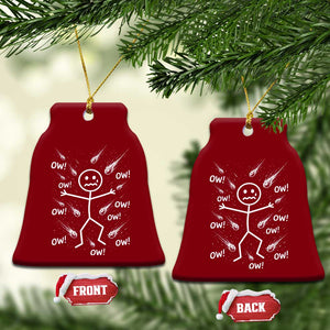 Funny Stick Figure Meteor Shower Ceramic Ornament Cosmic Joke