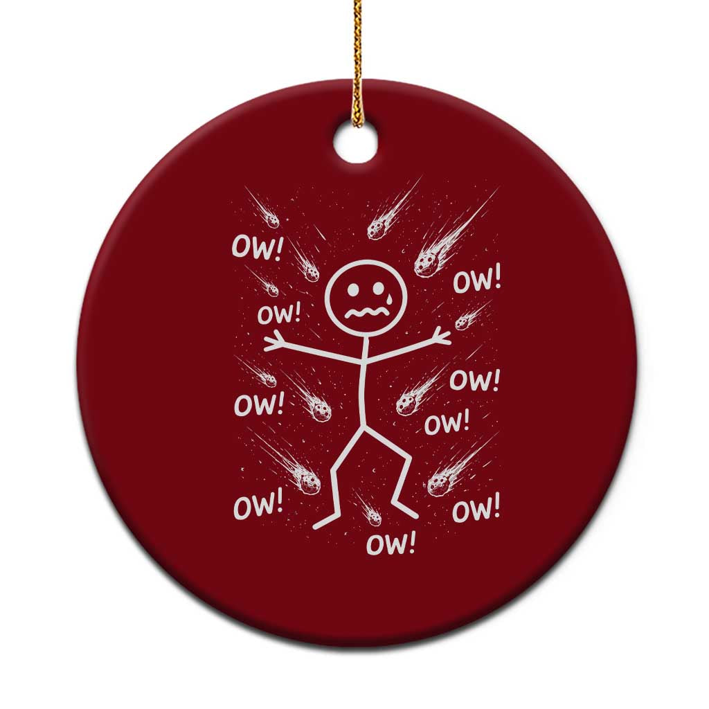 Funny Stick Figure Meteor Shower Ceramic Ornament Cosmic Joke