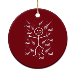 Funny Stick Figure Meteor Shower Ceramic Ornament Cosmic Joke