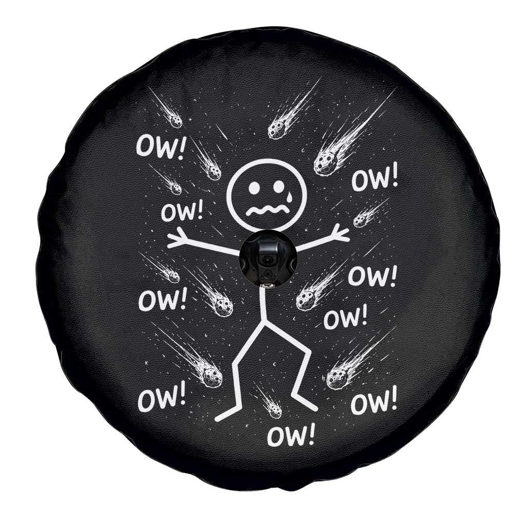 Funny Stick Figure Meteor Shower Spare Tire Cover Cosmic Joke