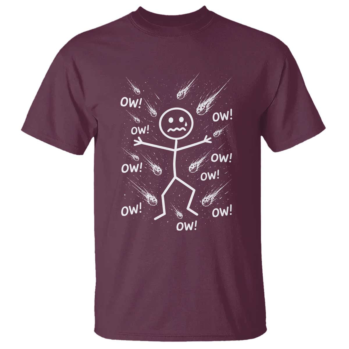 Funny Stick Figure Meteor Shower T Shirt Cosmic Joke