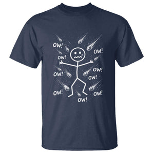 Funny Stick Figure Meteor Shower T Shirt Cosmic Joke