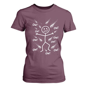 Funny Stick Figure Meteor Shower T Shirt For Women Cosmic Joke