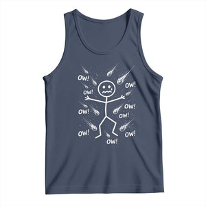 Funny Stick Figure Meteor Shower Tank Top Cosmic Joke