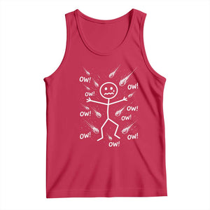 Funny Stick Figure Meteor Shower Tank Top Cosmic Joke