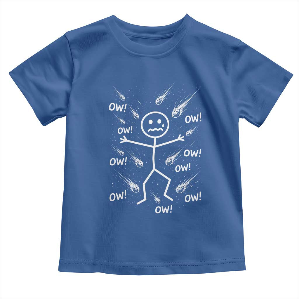 Funny Stick Figure Meteor Shower Toddler T Shirt Cosmic Joke