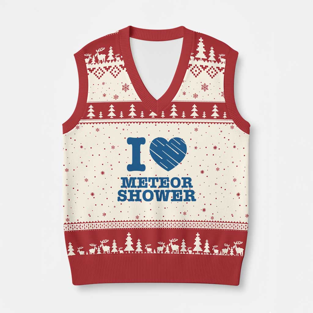 Meteor Shower Lover V-Neck Knit Sweater Vest Astronomy Enthusiast Gift